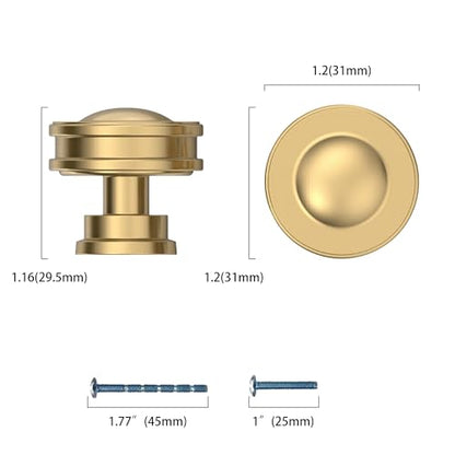 10 Pack Champagne Bronze Kitchen Cabinet Knobs Round Dresser Knobs Cabinet Hardware Knobs for Drawers - color: Champagne Bronze, size: knob