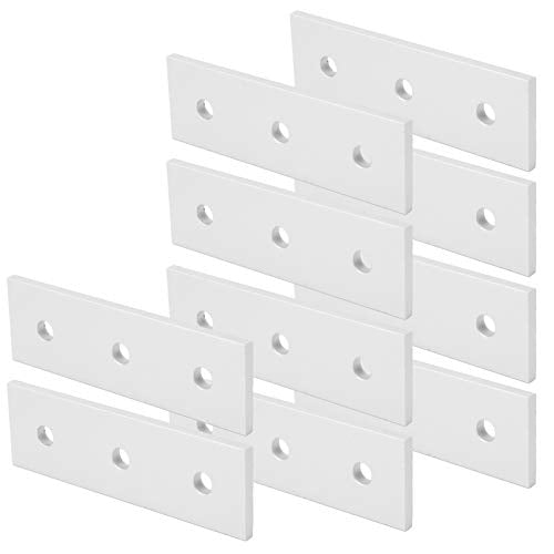 10pcs Flat Mending Plates, Straight Braces Aluminum Heavy Duty Mending Joining Plates Repair Fixing Bracket Connector(3030-3 Hole)