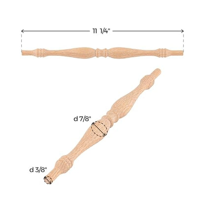 Unfinished Oak Spindle for Chair | Unstained Wood Spindle, Unpainted Wooden Spindles for Crafts, Wooden Chair Part for Furniture Repair | CP4-O