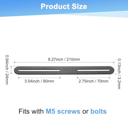 M METERXITY 2-Pack Flat Mending Plate Support 8.27x0.94in, Black - color: Black, size: 210 x 24mm