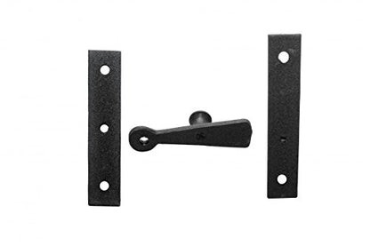 Renovators Supply Manufacturing Black Wrought Iron Offset Cabinet Catch 2.5 in Wide 0.375 in Offset with Hardware - color: Wrought Iron Offset, size: Pack of 1