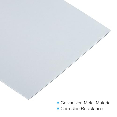 PATIKIL 10pcs Galvanized Steel Sheet, 10x8cm Galvanized Steel Plate Panels 0.5mm Thick Metal Timber Connector Sheet for Roof Flashing Fixing Repair Arts Crafts DIY Projects - size: 10x8cm x 0.5mm