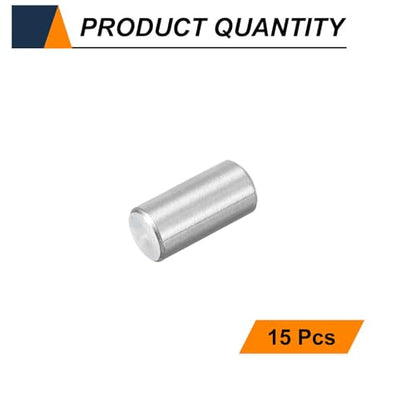 HARFINGTON 15pcs Dowel Pins M4(4mm) x 8mm 304 Stainless Steel Cylindrical Shelf Support Peg Pin Rod Fasten Elements for Metal Devices Wood Furniture DIY Installation, Silver - size: M4 x 8mm