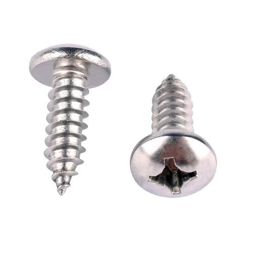 100Pcs #8 x 1/2" Phillips Pan Head Wood Screws 304 Stainless Steel 18-8 Self Tapping Screw - size: #8 x 1/2" (100pcs)