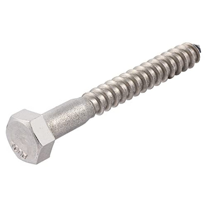 5/16 x 3-1/2 Stainless Lag Bolt (25-Pack) 18-8 Stainless Steel, Heavy Duty Hex Wood Lag Screw, ASME B18.2.1 Commercial/Industrial Grade by Makers Bolt - size: 5/16 x 3-1/2 (25 pack)