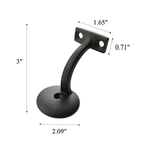 Langdoly- 3" Solid Heavy Duty Round Base Handrail Brackets for Staircase-Pack of (Satin Black 5) - style: Satin Black 5