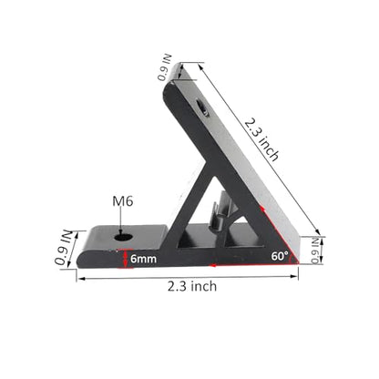 6Pcs 1010 60 Degree Angle Bracket 1" x 1" 10 Series Aluminum Extrusion 60deg Joint Connector Brace for Slot 60° Corner Joiner 120deg 1020 1 Inch Extruded Aluminium Profile - style: 6 set 60deg with m6