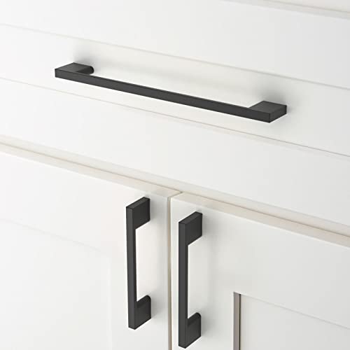 Amerdeco 10 Pack Matte Black Cabinet Pulls 7.5" - color: Matte Black, size: 7.5" hole center