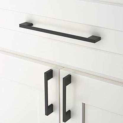 Amerdeco 10 Pack Matte Black Cabinet Pulls 10" - color: Matte Black, size: 10" hole center