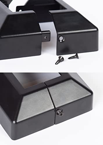 Post Cover Plate for 2" Floor Flange, 2-Piece, Flange Base Shoe for Railings, Post Skirt Cover, Black