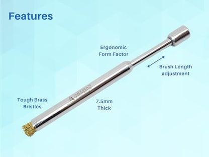 Artman Instruments Bur Brush Tough Brass Bristles with Adjustable Telescopic Handle Rust Cleaning Adjustable Handle