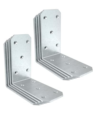 5 Inch Heavy Duty L Brackets, 90 Degree Bracket, Galvanized-8 Pcs - color: Galvanized-8 Pcs