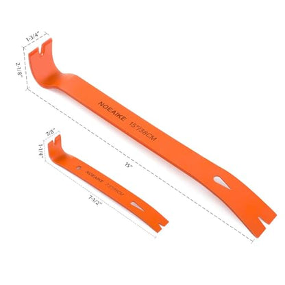 2-Pack Flat Pry Bar Set 7.5"/15"with Nail Puller for Woodworking - style: 2 PCS