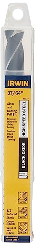 Irwin Tools Silver and Deming Drill Bit, 37/64-Inch, Black Oxide,118-Degree (91137) - size: 37/64", style: 1pc