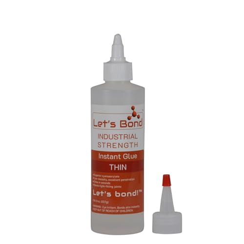 Let's Bond 8 oz Thin Professional Grade Instant Glue, Premium Cyanoacrylate, 5 CPS - size: 8 oz