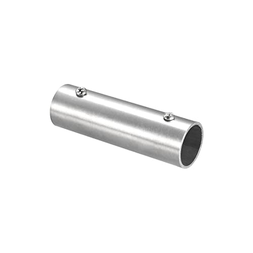 Generic Rail Pipe Fitting 2-Way 100mm Length 202 Stainless Steel Straight Connector Brushed for 25mm/1" OD Handrail Railing