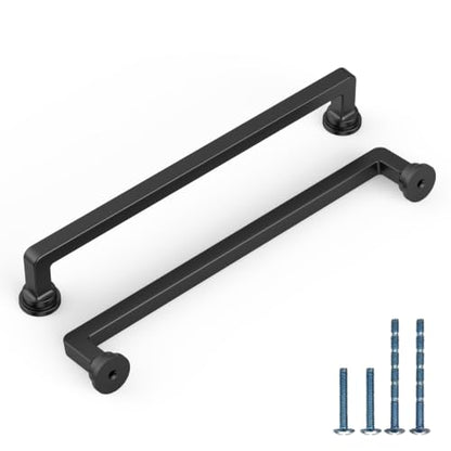 10 Pack 7.5 Inch Matte Black Cabinet Pulls, Kitchen Hardware - color: Matte Black, size: 7.5" Hole Center