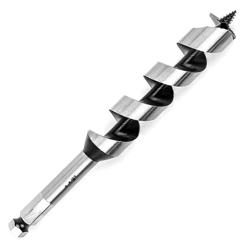 1-1/8 Inch x 9 Inch Auger Drill Bit for Wood,1-1/8 Inch Hex Shank - size: 1-1/8" x 9"