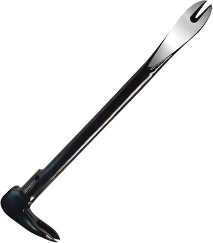 2-Piece Nail Puller Set, 12”Pry Bar, 10” Mini Crowbar, Cats Claw Nail Remover, pry bar set, for Kitchen Remodel, Prying Apart Baseboard, Multi-sided Forged Steel Made carpenter tools (12'')