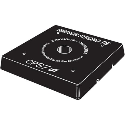 Simpson Strong-Tie CPS7 CPS Composite-Plastic Standoff Post Base - for 8x8 Nominal Post Size, Load-Rated Structural Post Connector with Standoff, Black Finish for Custom Look
