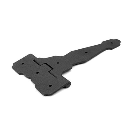 Renovators Supply Manufacturing T Strap Gate Hinges with Hardware 6 1/2 in. Black Rust Resistant Cast Iron Flush Mount Heavy Duty Gate Hinges - size: 6.5 inches - Pack of 1