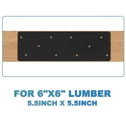 4 Pcs 15.7"x5"Straight Steel Flat Plate for Pergola - style: Straight Steel Flat Plate(16"x 5")