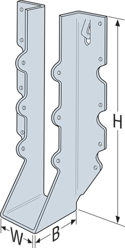 Simpson Strong-Tie U210 Face-Mount Joist Hanger - 1-9/16 in. (W) x 7-13/16 in. (H), for 2x10 Base, Load Rated, Durable Zinc Galvanized 16-Gauge Steel Construction (Pack of 50) - size: 50 Pack
