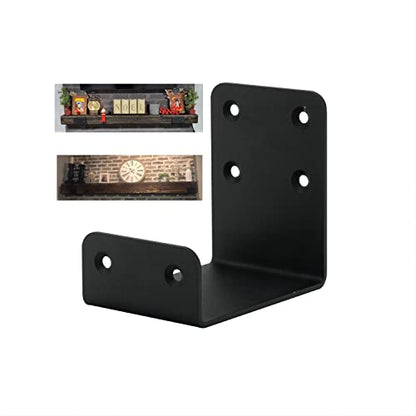 Heavy Duty Mantel Brackets，Floating Shelf Fireplace Bracket，U-Shaped Beam-Style Mantel Support(2 Packs). (4x4x3) - size: 4x4x3"