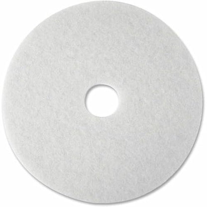 3M White Super Polish Pad 4100, 17" Floor Pad, Machine Use (Case of 5) - size: 17 inches