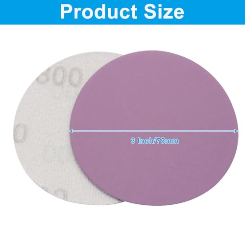 3 Inch 800 Grit Wet Dry Sandpaper, 50 Pcs Sanding Disc - style: Grit 800