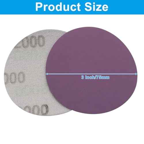 3 Inch 2000 Grit Wet Dry Sandpaper, 50 Pcs Sanding Disc - style: Grit 2000