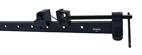 Groz 48" T-Bar Clamp, 42" Clamping Capacity, 1" x 7/8" Cold-Drawn Steel Bar, Malleable Iron Head and Slide, Acme Screw, Pin-Locking Sliding Head for Heavy-Duty Woodworking and Assembly (39101) - style: 48 Inch