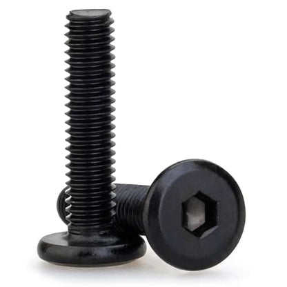 M3 x 12mm 20 Pcs Flat Round Head Hex Socket Cap Screws, 304 Stainless Steel Bolts, Fully Threaded, Black Oxide Finish, Furniture, DIY, 3D Printing - size: M3 x 12mm-20 PCS