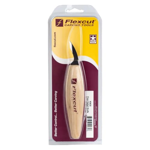 FLEXCUT Wood Carving Knives | Fine Detail Knife | Honed and Polished 1095 High Carbon Steel Blade | KN35 | Made in the U.S.A. - style: Fine Detail Knife, 1/2 Inch