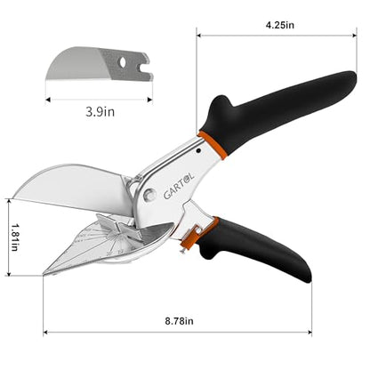 GARTOL 45-135° Adjustable Miter Shears, Quarter Round Cutter for PVC & Trim - size: HD-3101 EU - Shears With Replacement Blades