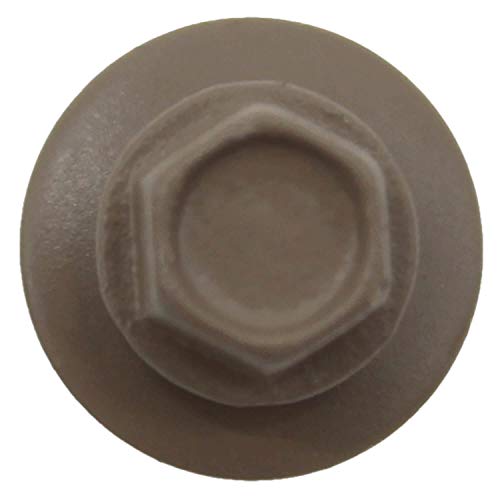 14 x 1 Buckskin Metal Roofing Screws - Hex Washer Head- Self-Starting/Tapping - EPDM Washer. 1 x 250 Count Bag - 250 Screws - color: BUCKSKIN, size: 1"