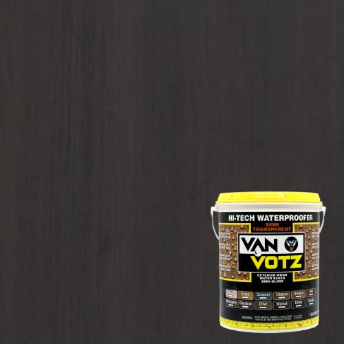 Wood Waterproofer Semi-Transparent. (1-Quart, Smoke) - Outdoor Wood Varnish with Advanced Weather Protection for Doors, Windows, Fences, Siding and More.
