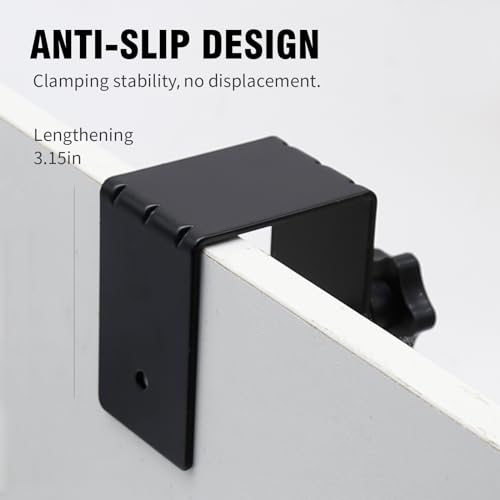 2Pcs Universal Drawer Clips - Front Installation C-clamp Cabinet Mounting Clamps with Soft Silicone Pad