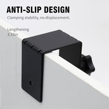 2Pcs Universal Drawer Clips - Front Installation C-clamp Cabinet Mounting Clamps with Soft Silicone Pad