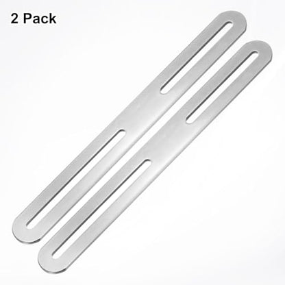M METERXITY 2-Pack Flat Mending Plate Support 8.27x0.94in, Silver - color: Silver, size: 210 x 24mm
