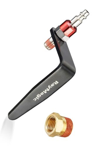 RayMagic Steel Pneumatic Tool Rafter Hook Hanger, Lightweight, Durable,Reusable Metal Organaizer Adjustable Easy Install Hooks with 1/4" Air Tool Swivel Fitting, for Air Nailer, 1-Piece Brass Fitting - style: 1-Piece