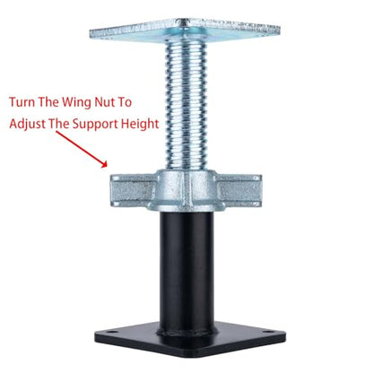 2 Pack Adjustable Support Jack Lightweight Steel Bracing and Jack Posts - 6.5" - 10" Adjustment Range Adjustable Jack for Temporary Support Suitable for Small Space, Underpasses, Attics, Decks - size: 6.5-10