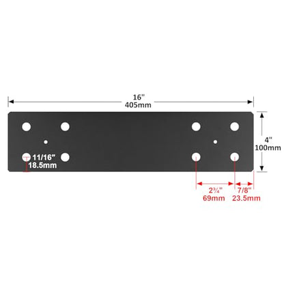 2 PCS 16" x 4" Mending Plate, Repair Strap Heavy Duty 6 Gauge Steel, Black (Pack of 2) - size: 16" x 4" (Pack of 2)