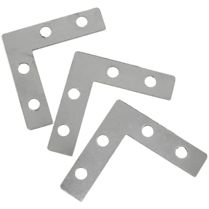 50 PCS Corner Brace Flat L Bracket 4-Hole L Bracket Corner Brace for Paintings Picture Frames Artwork Home Decor Clock 1.5 "x 1.5" (Silver)