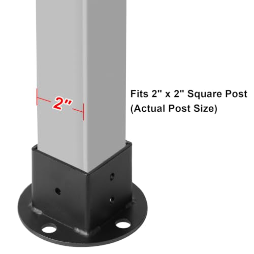 4 Pack 2" x 2" Square Post Anchor Base, Deck Fence Flange Bracket - size: 2 Inch