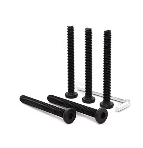 cSeao 12pcs Black 1/4-20 x 3-1/4" Socket Cap Screws Allen Head Bolts with One Hex Key - size: 1/4"-20 x 3-1/4" 12pcs
