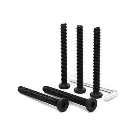 cSeao 12pcs Black 1/4-20 x 3-1/4" Socket Cap Screws Allen Head Bolts with One Hex Key - size: 1/4"-20 x 3-1/4" 12pcs