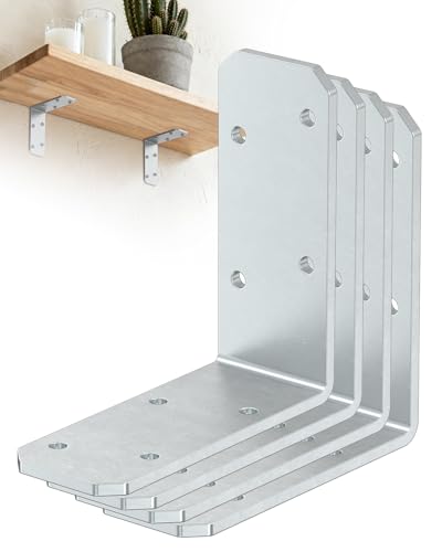 3"x3" L Brackets, 90 Degree Angle Iron, Galvanized-4 Pcs - color: Galvanized-4 Pcs