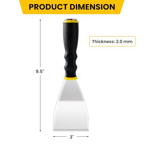 Mister Rui 3" Heavy Duty Bent Scraper, Hammer End with Pole Socket - color: Yellow