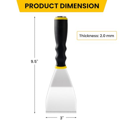 Mister Rui 3" Heavy Duty Bent Scraper, Hammer End with Pole Socket - color: Yellow